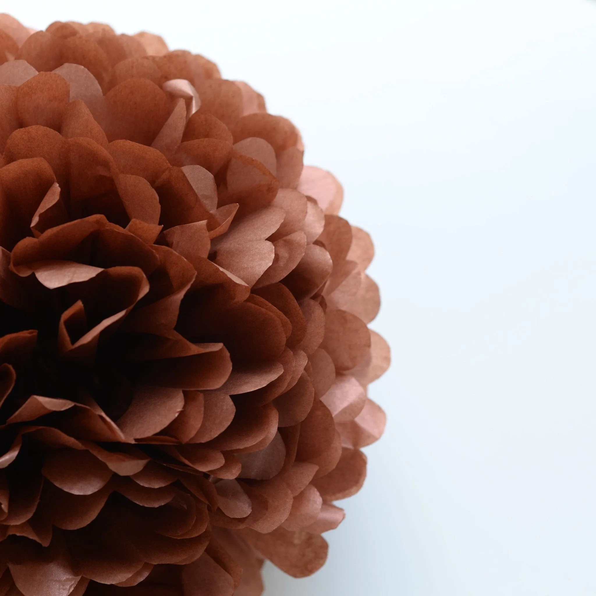 Shimmer copper paper pom poms