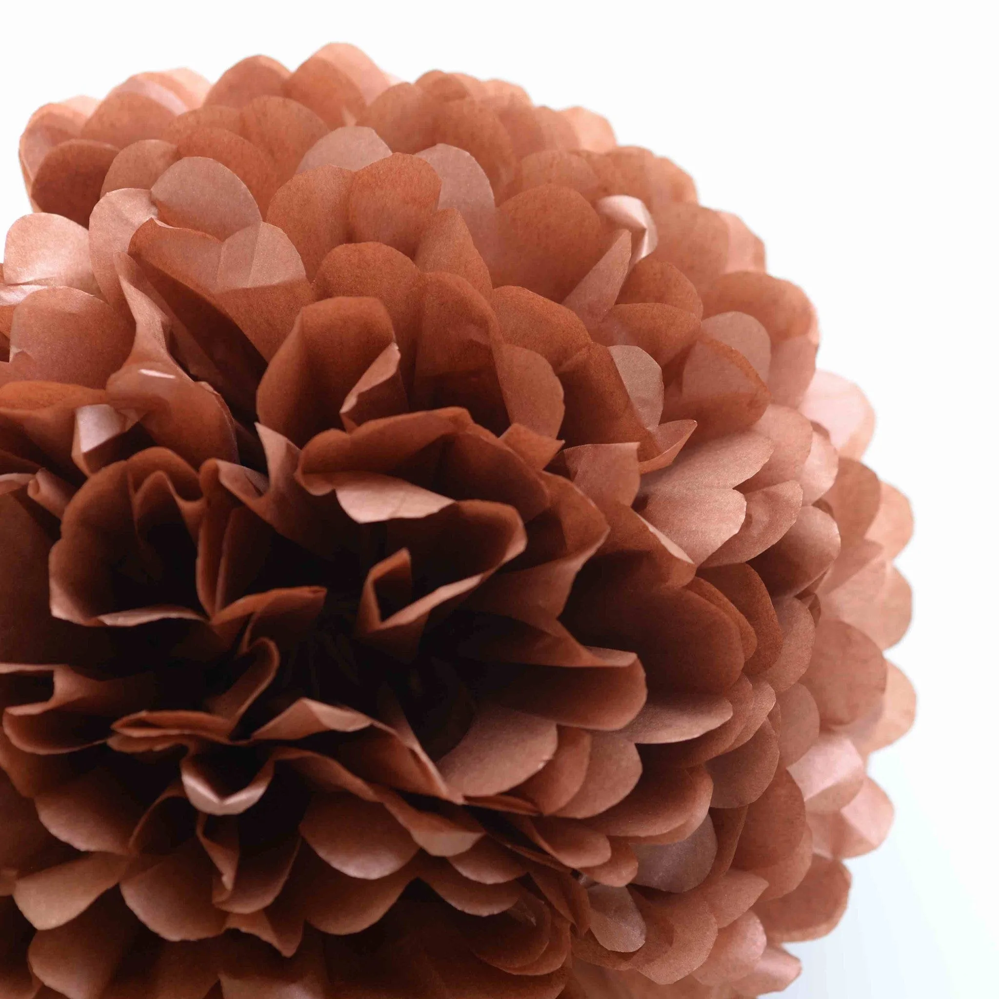 Shimmer copper paper pom poms