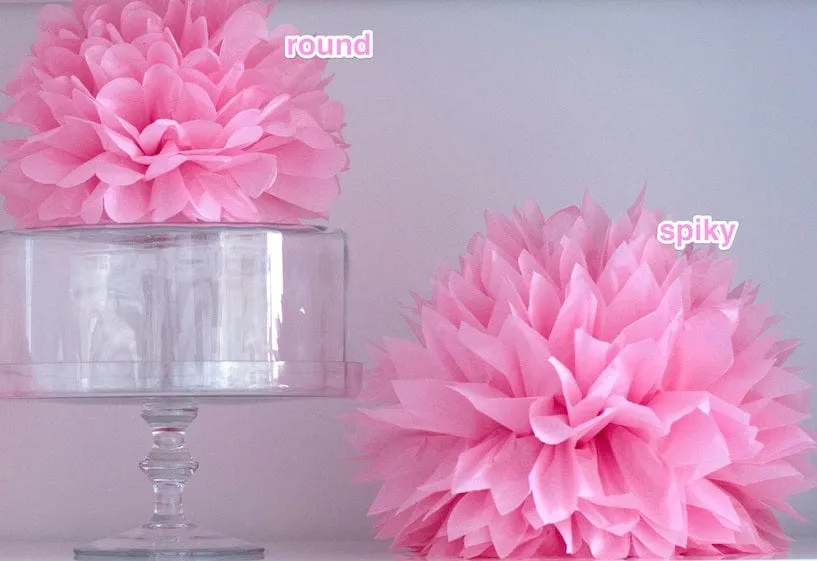 Shimmery Cerise paper pom poms