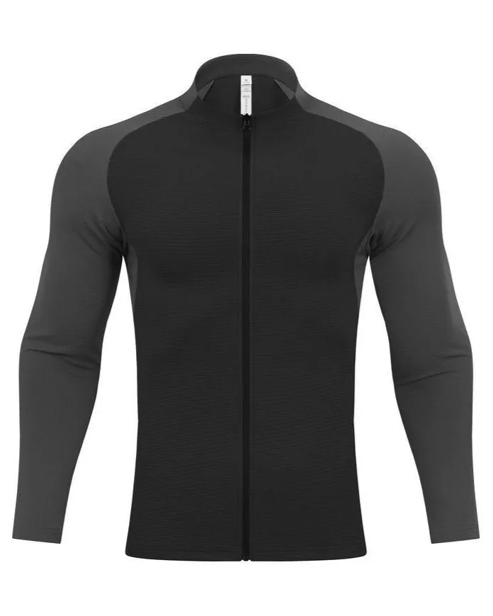 Shoulder Cut Two Tone Full Zip Long Sleeve