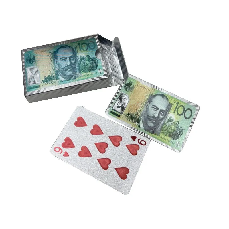 Silver Foil Australia $100 Playing Cards