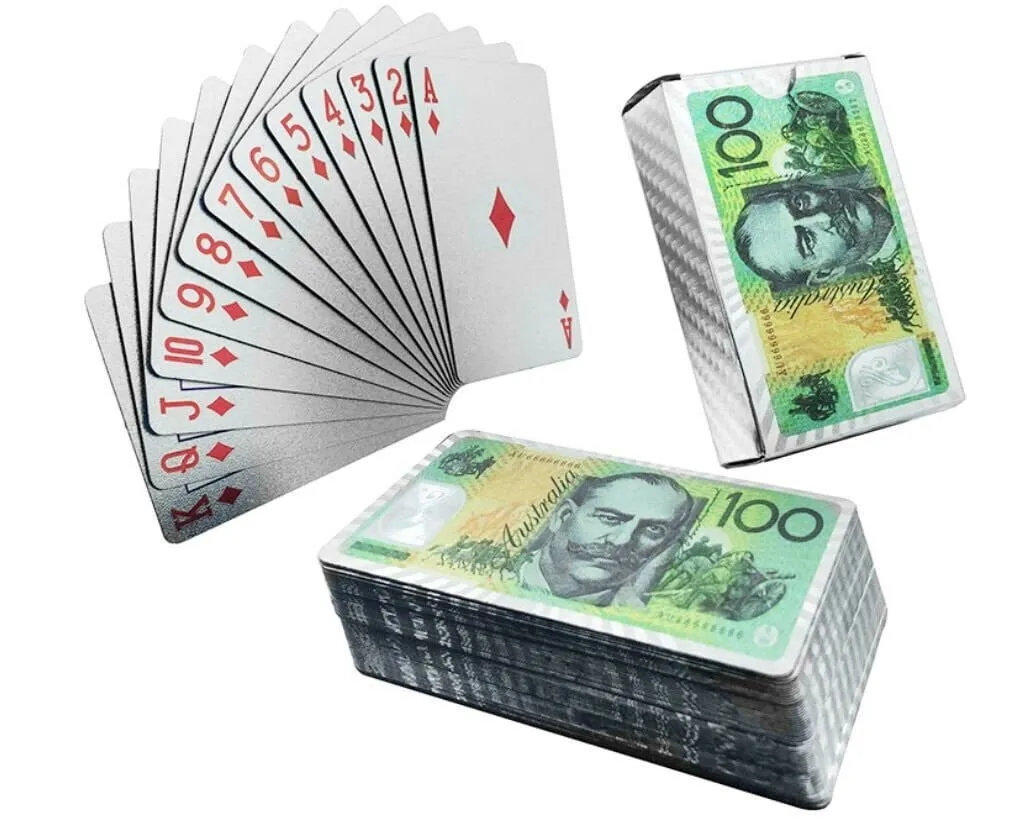 Silver Foil Australia $100 Playing Cards