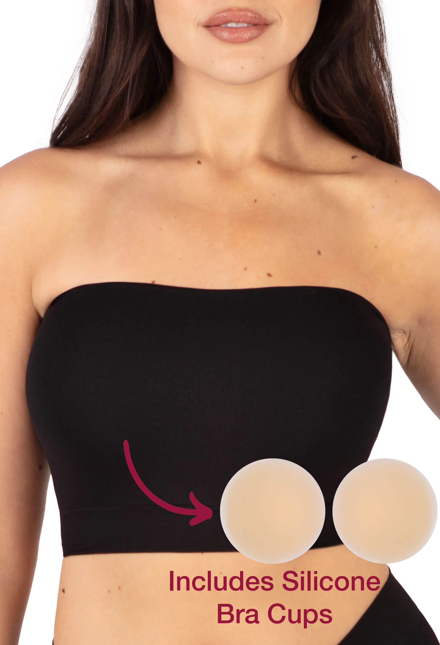 Sleek Bandeau Top with Silicone Bra Pads