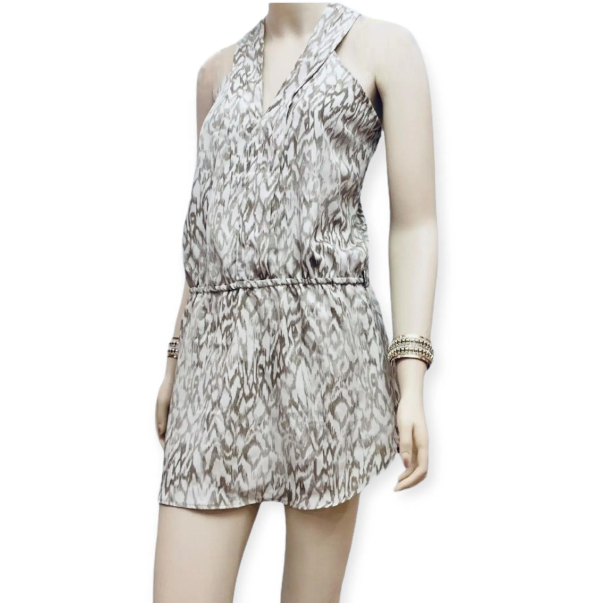 Sleeveless V Neck IKAT Mini Dress