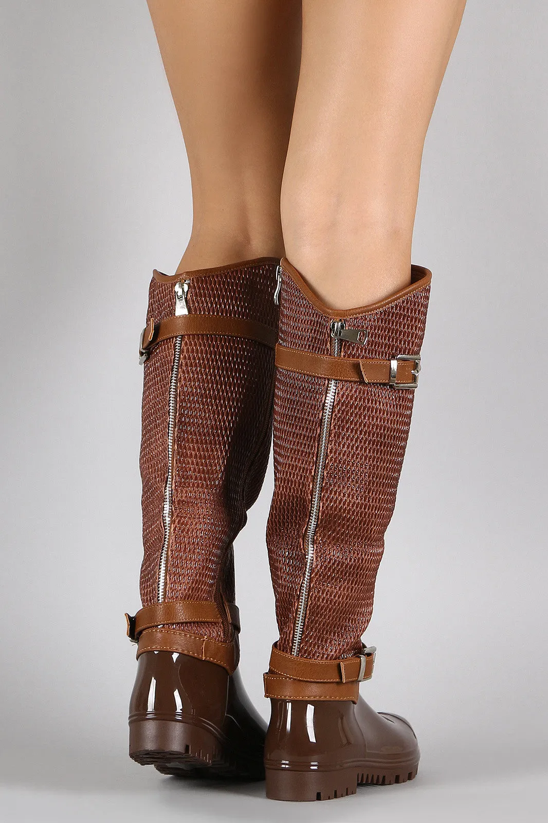 Snake Shaft Knee High Rain Boots