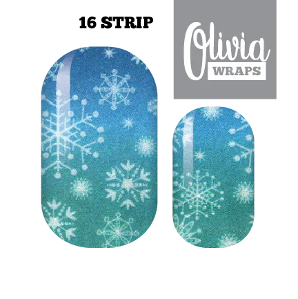 Snow Teal Nail Wraps