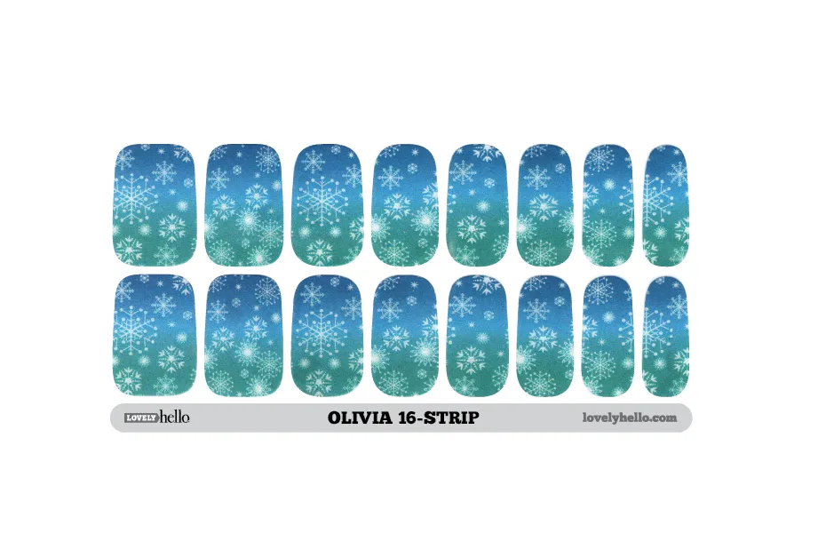 Snow Teal Nail Wraps