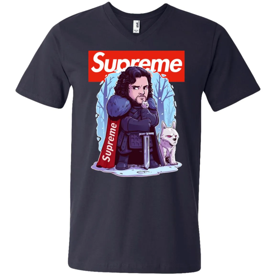 Supreme Game Of Thrones T-shirt Men V-Neck T-Shirt