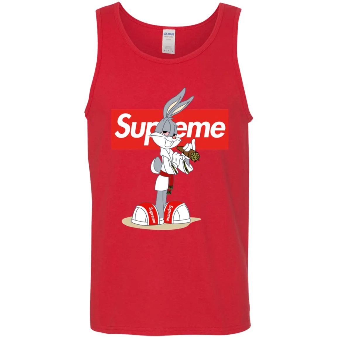 Supreme Rabbit Smoking T-shirt Men Cotton Tank