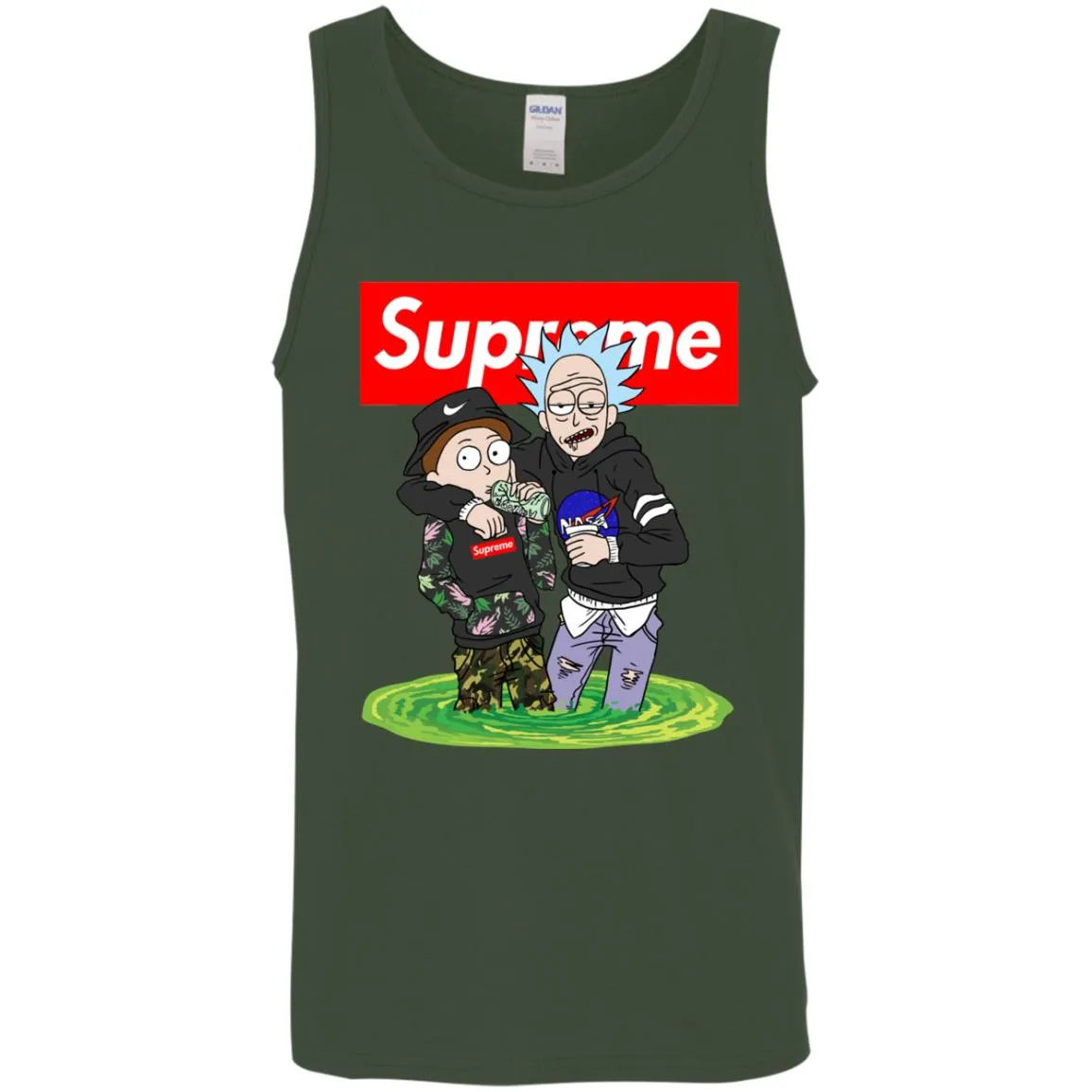 Supreme Rick And Morty T-shirt Men Cotton Tank