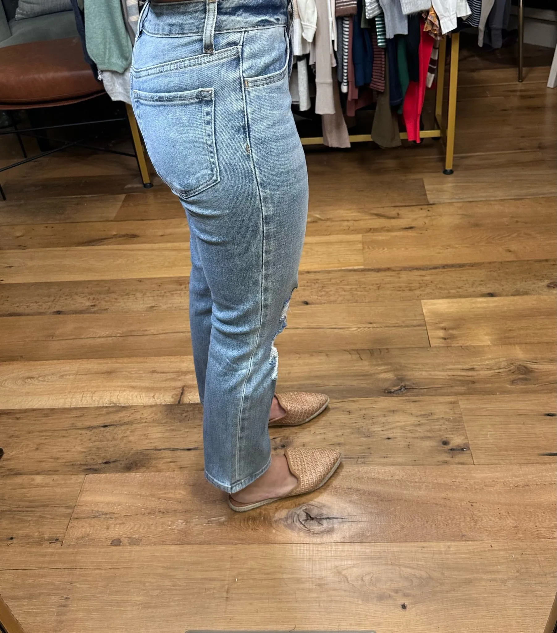 The Kelsey High-Rise Straight Crop Denim