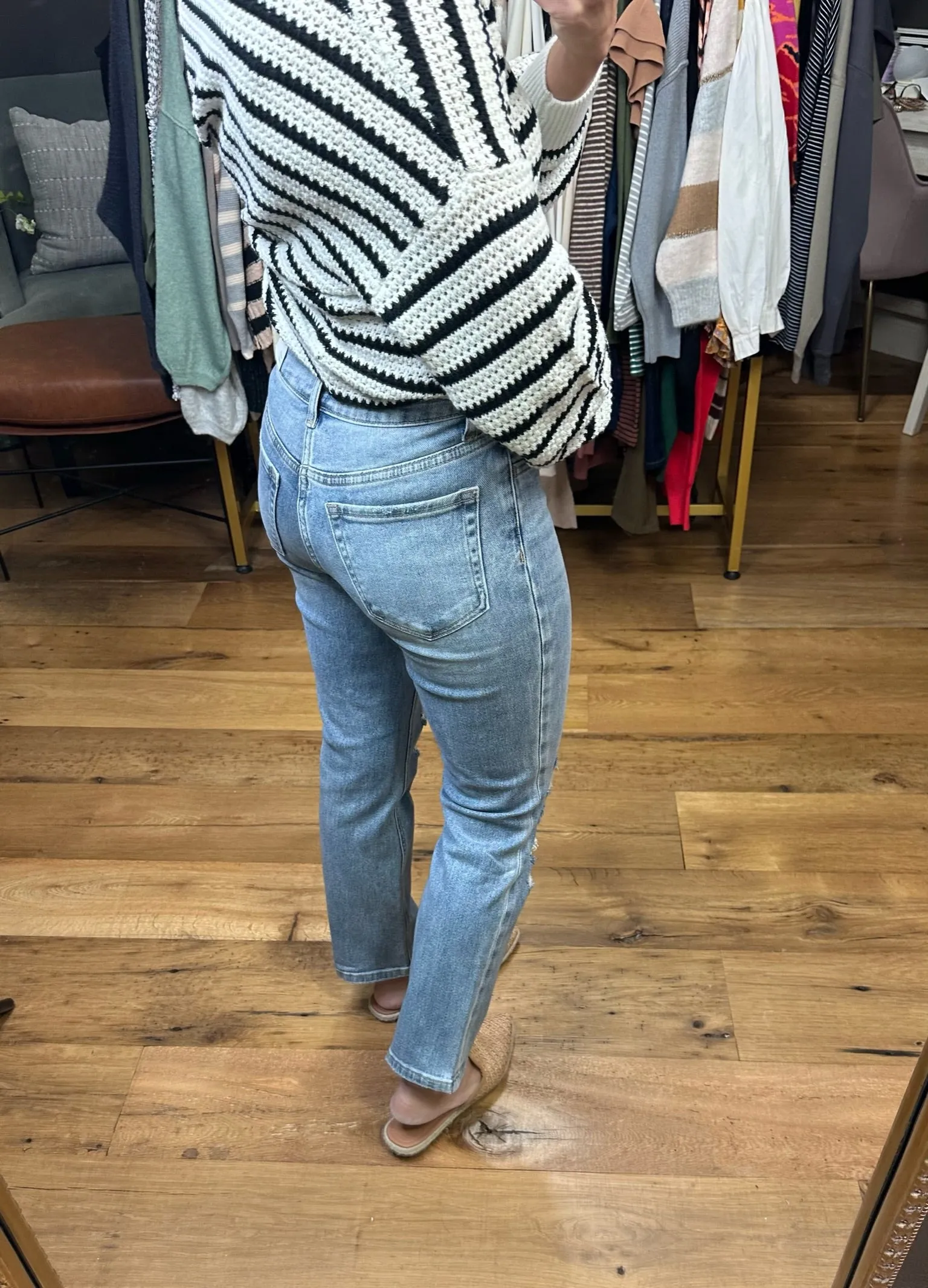 The Kelsey High-Rise Straight Crop Denim