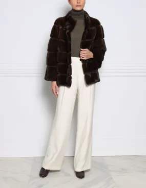 The Polly Mink Fur & Suede Jacket in Multiple Colors