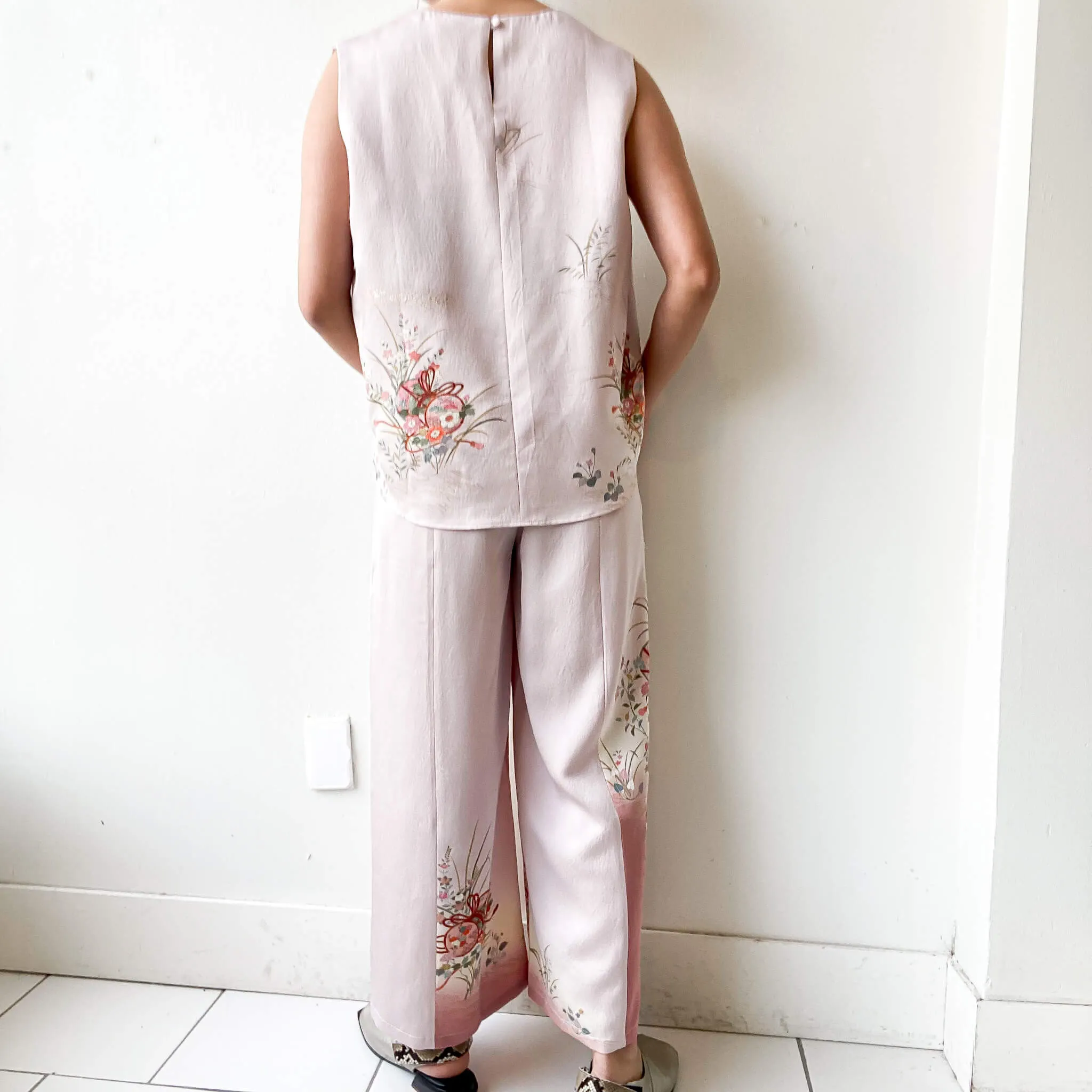 Tsumugi | Vintage Silk Kimono Two Piece | TP5 - Pink