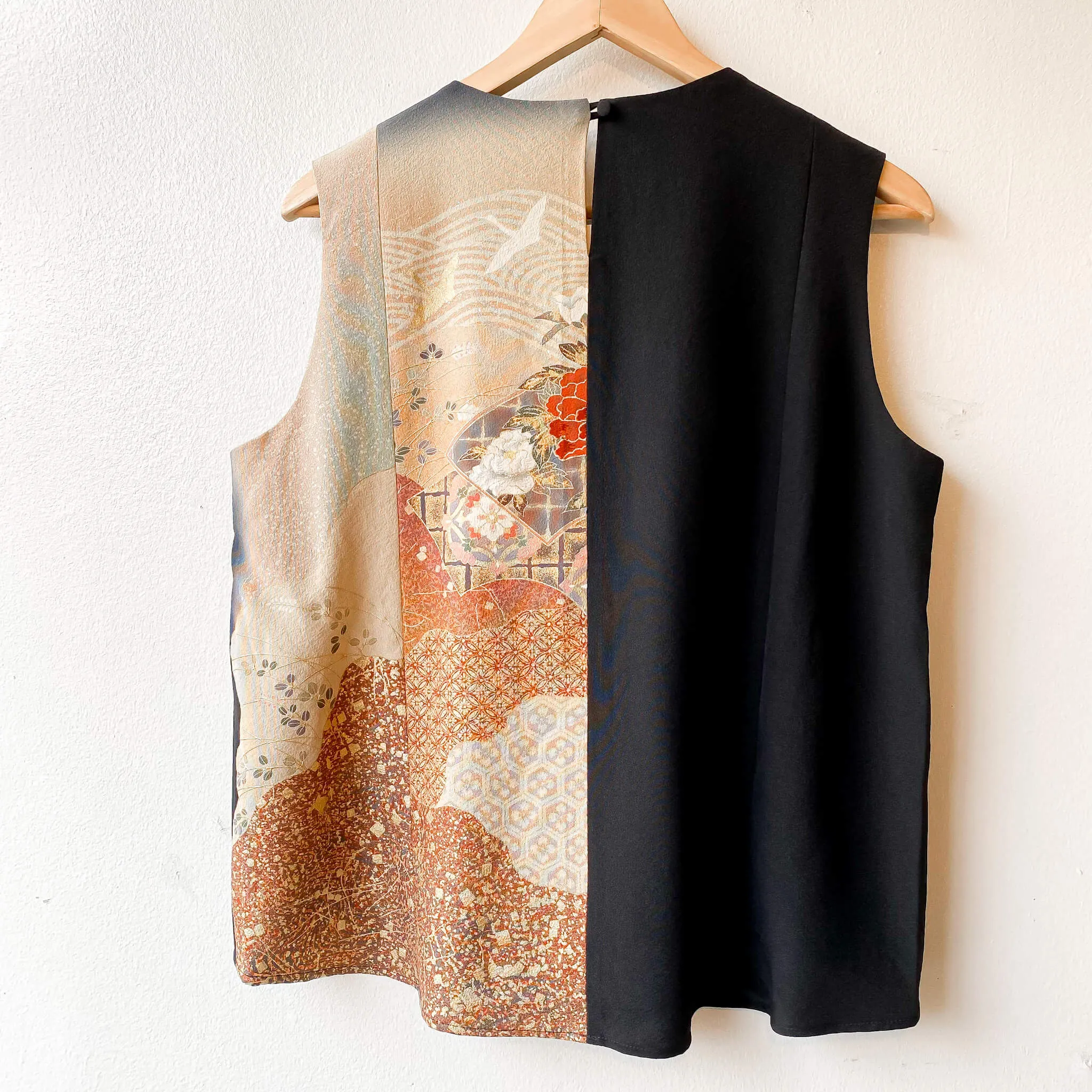 Tsumugi | Vintage Silk Kimono Two Piece | TP9 - Black