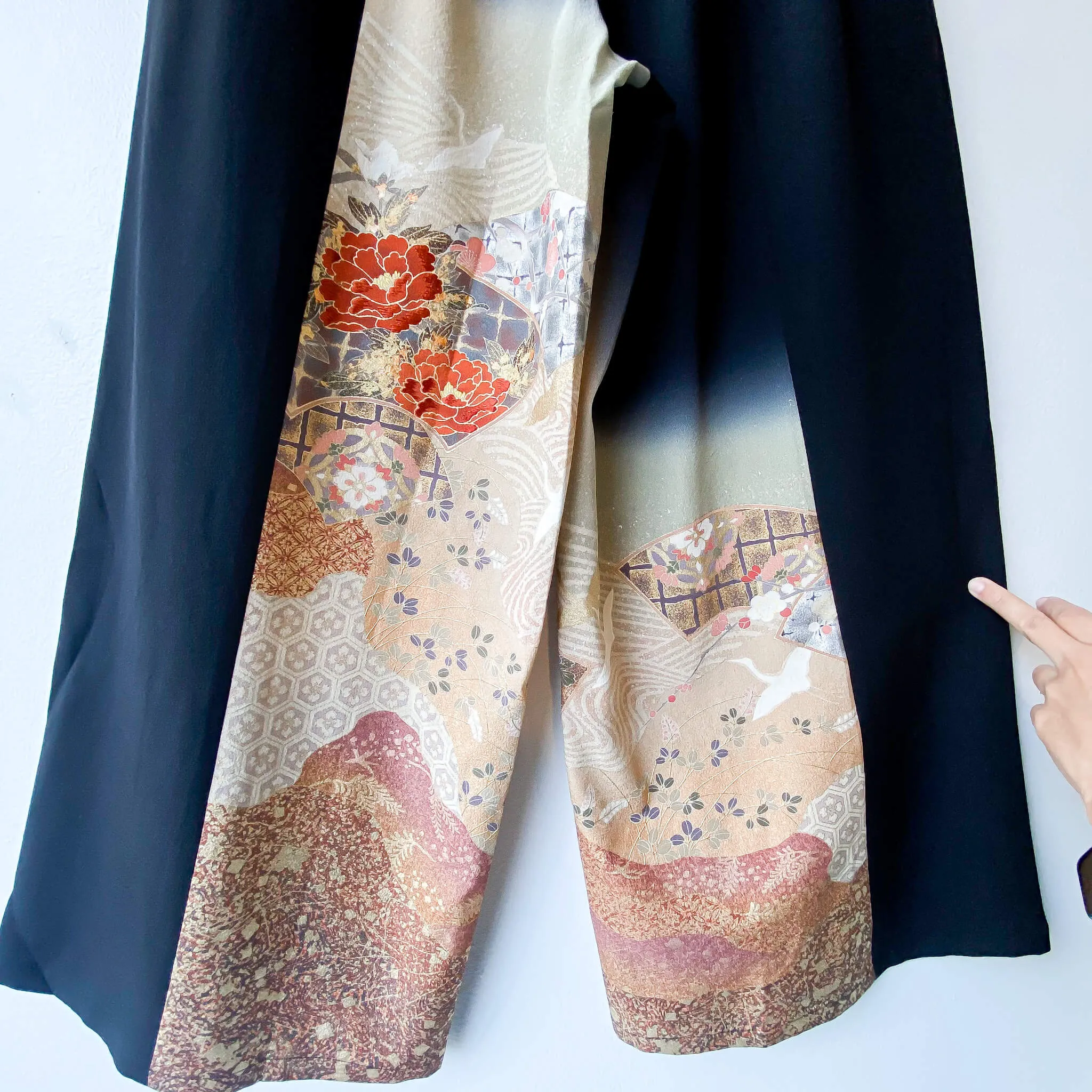 Tsumugi | Vintage Silk Kimono Two Piece | TP9 - Black