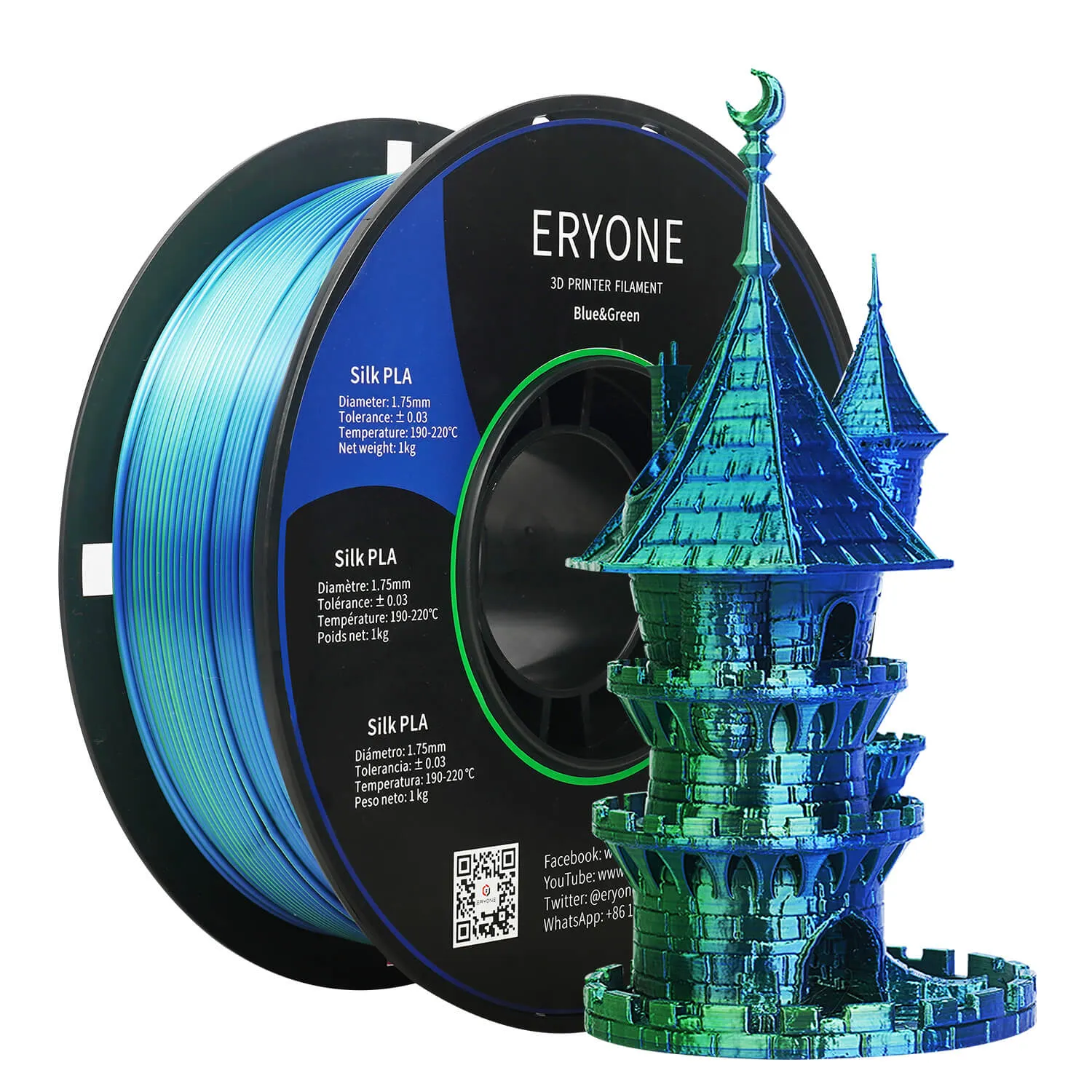 (UK only)Pre-sale- ERYONE All Series PLA 3D Filament 1kg  FREE SHIPPING(MOQ:20 rolls,can mix color)