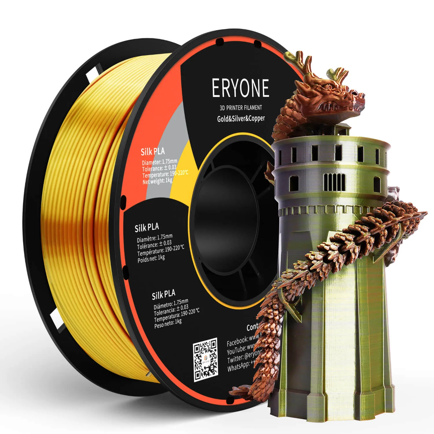 (UK only)Pre-sale- ERYONE All Series PLA 3D Filament 1kg  FREE SHIPPING(MOQ:20 rolls,can mix color)