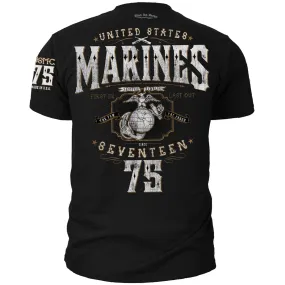 USMC Seventeen 75 - Black Ink T-Shirt