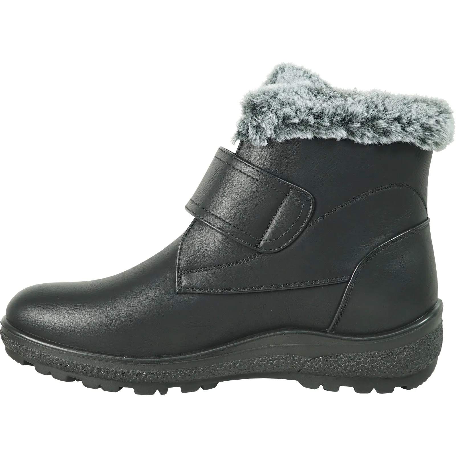 VANGELO Canada Women Boot OY2553 Ankle Winter Fur Casual Boot Black