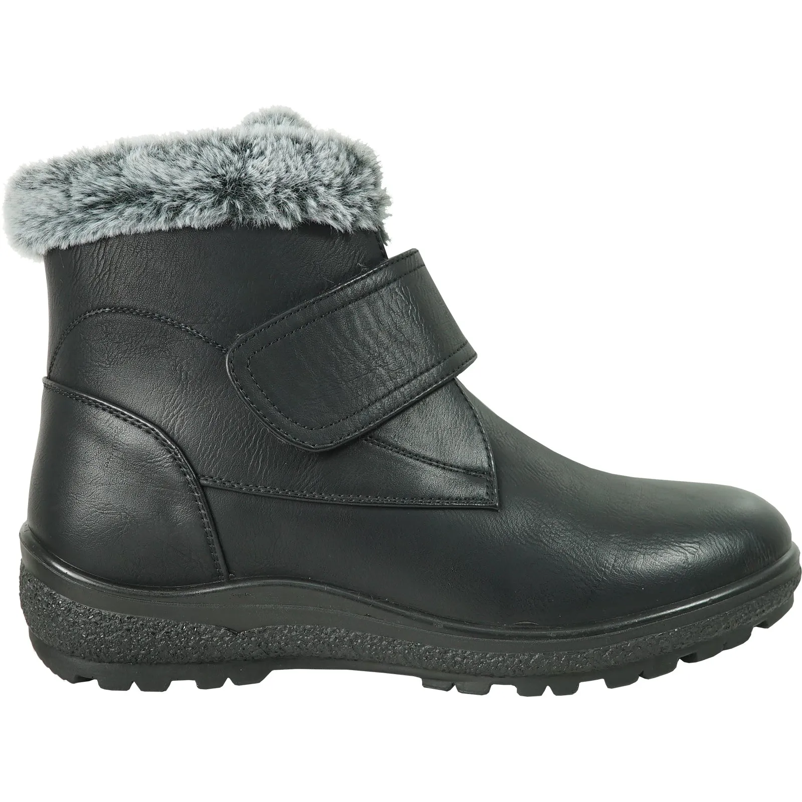 VANGELO Canada Women Boot OY2553 Ankle Winter Fur Casual Boot Black