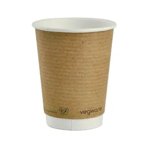 Vegware Compostable Coffee Cups Double Wall 340ml / 12oz (Pack of 500) - GH021