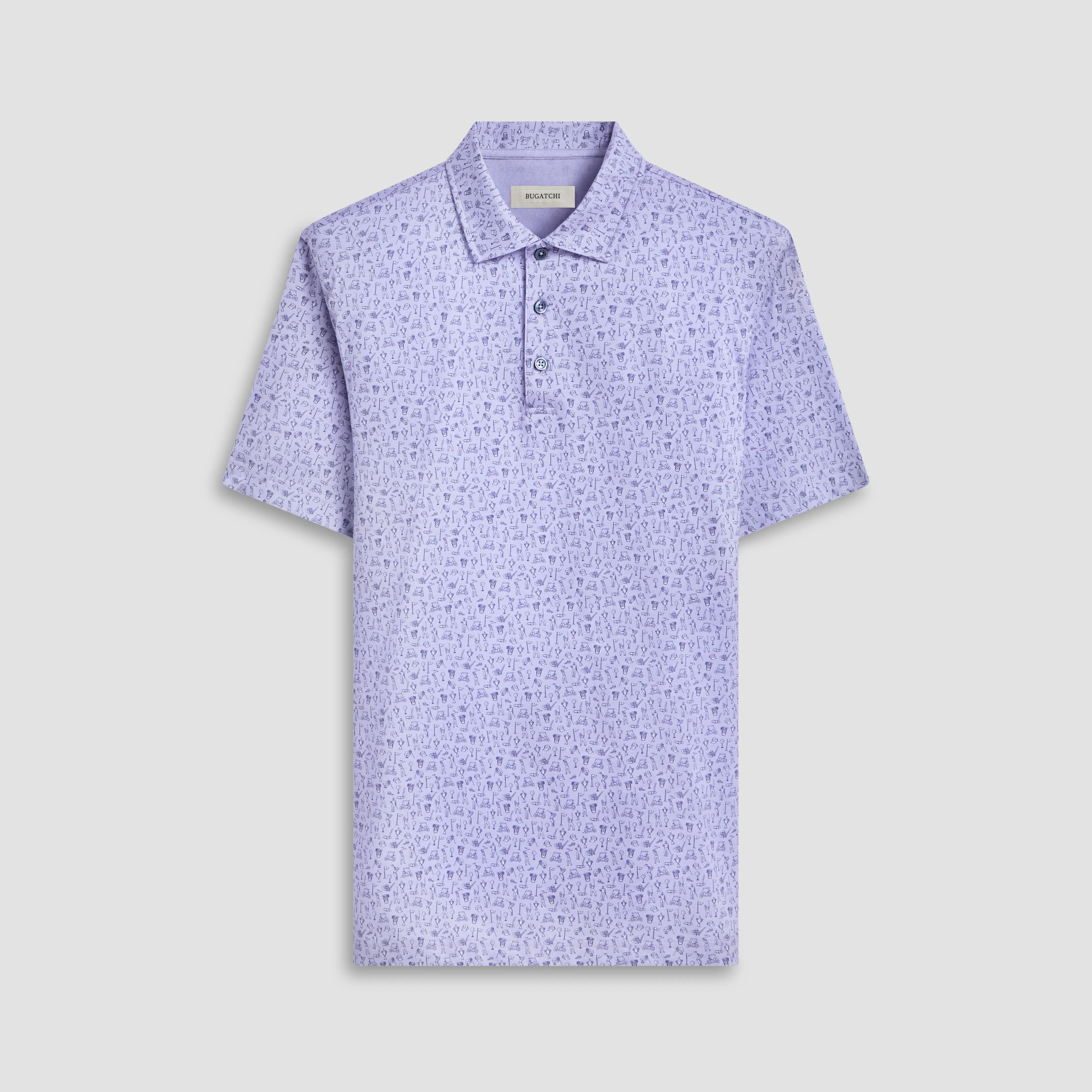 Vincent Double Sided Golf Print/Solid OoohCotton Polo