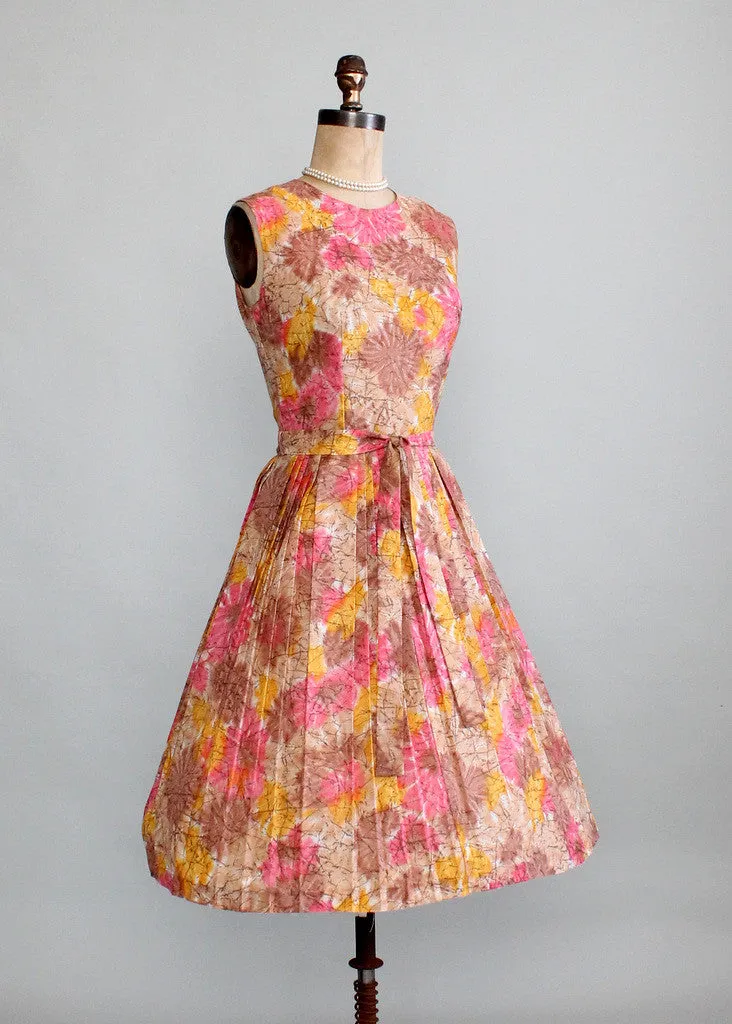 Vintage Early 1960s Sunrise in the Garden Day Dress