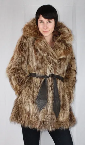 Vintage Raccoon Fur Jacket -M