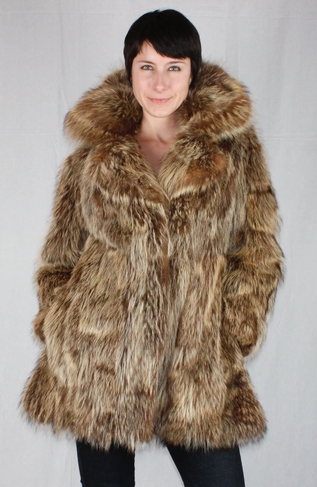 Vintage Raccoon Fur Jacket -M