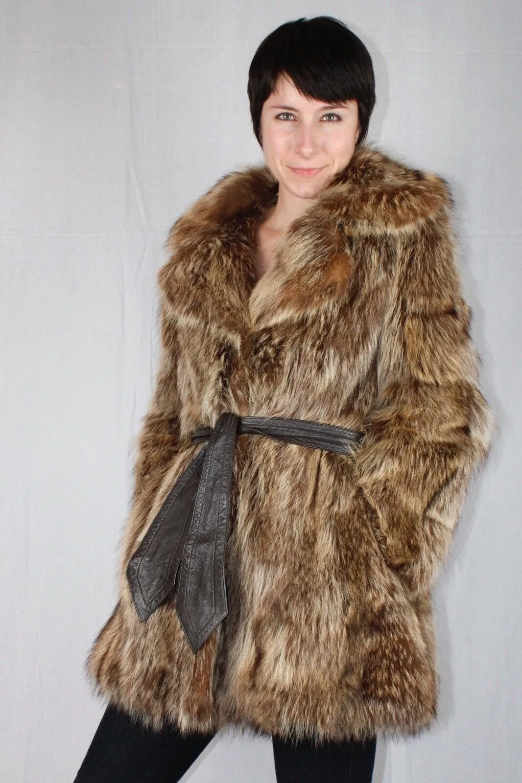 Vintage Raccoon Fur Jacket -M