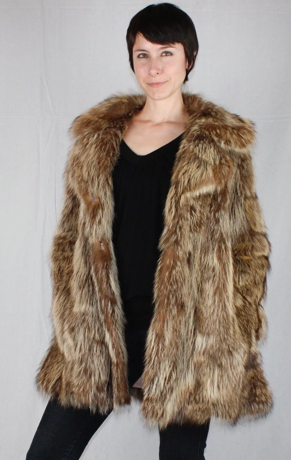 Vintage Raccoon Fur Jacket -M