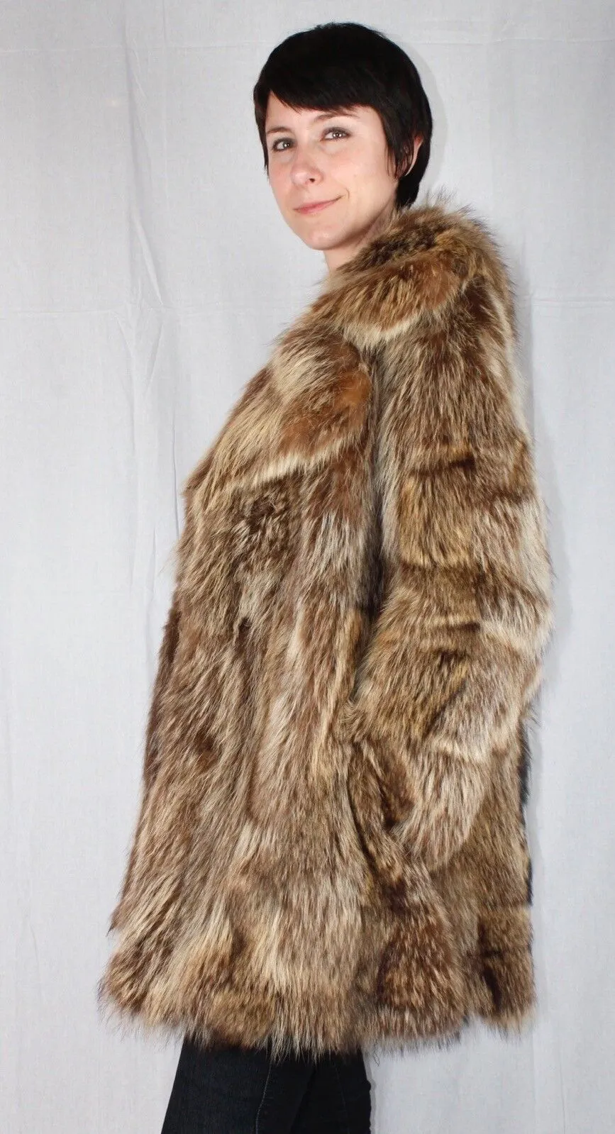 Vintage Raccoon Fur Jacket -M