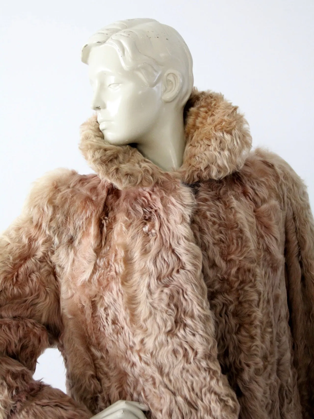 vintage Rhomberg's curly lamb fur coat