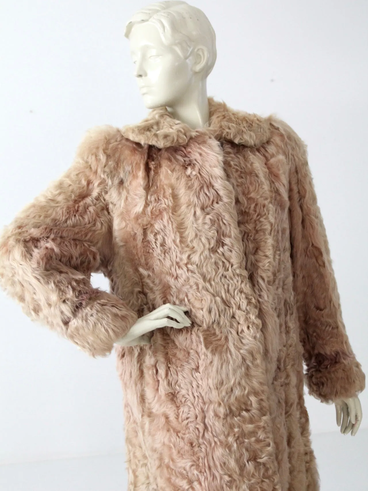 vintage Rhomberg's curly lamb fur coat