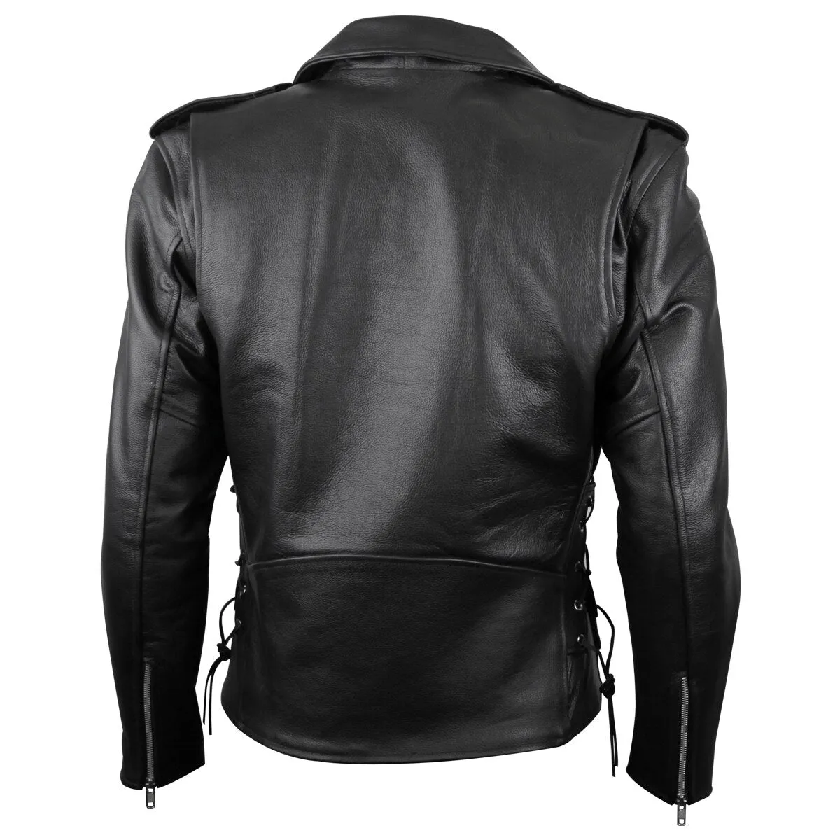 VL515 TG Men's Premium Leather Classic Motorcycle Jacket Lace Sides & Z/O Liner