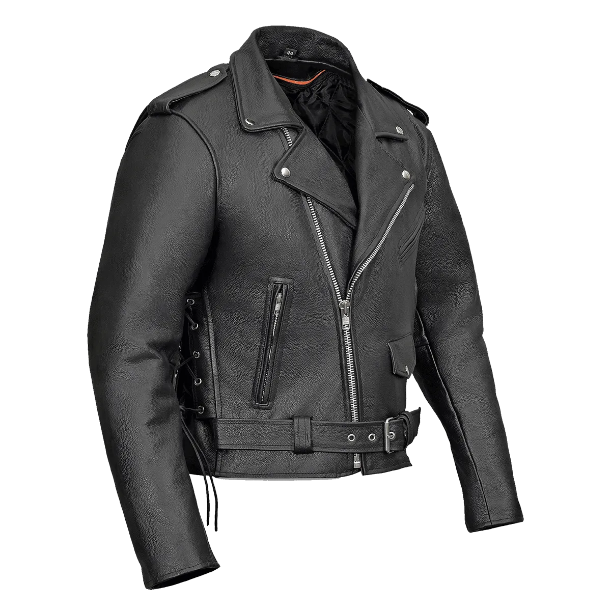 VL515S Men's Basic Classic Motorcycle Jacket with Lace Sides & Zip out Liner