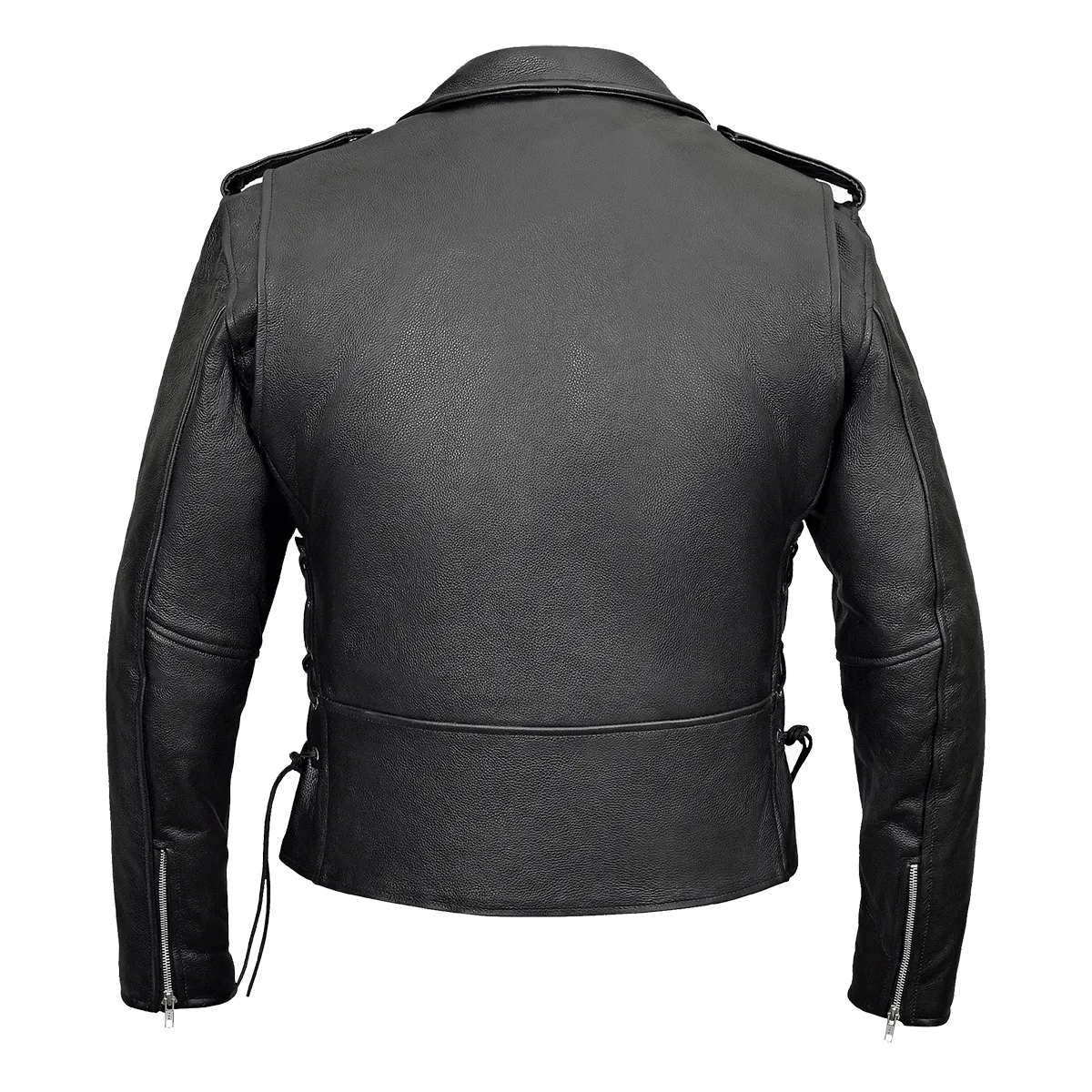 VL515S Men's Basic Classic Motorcycle Jacket with Lace Sides & Zip out Liner