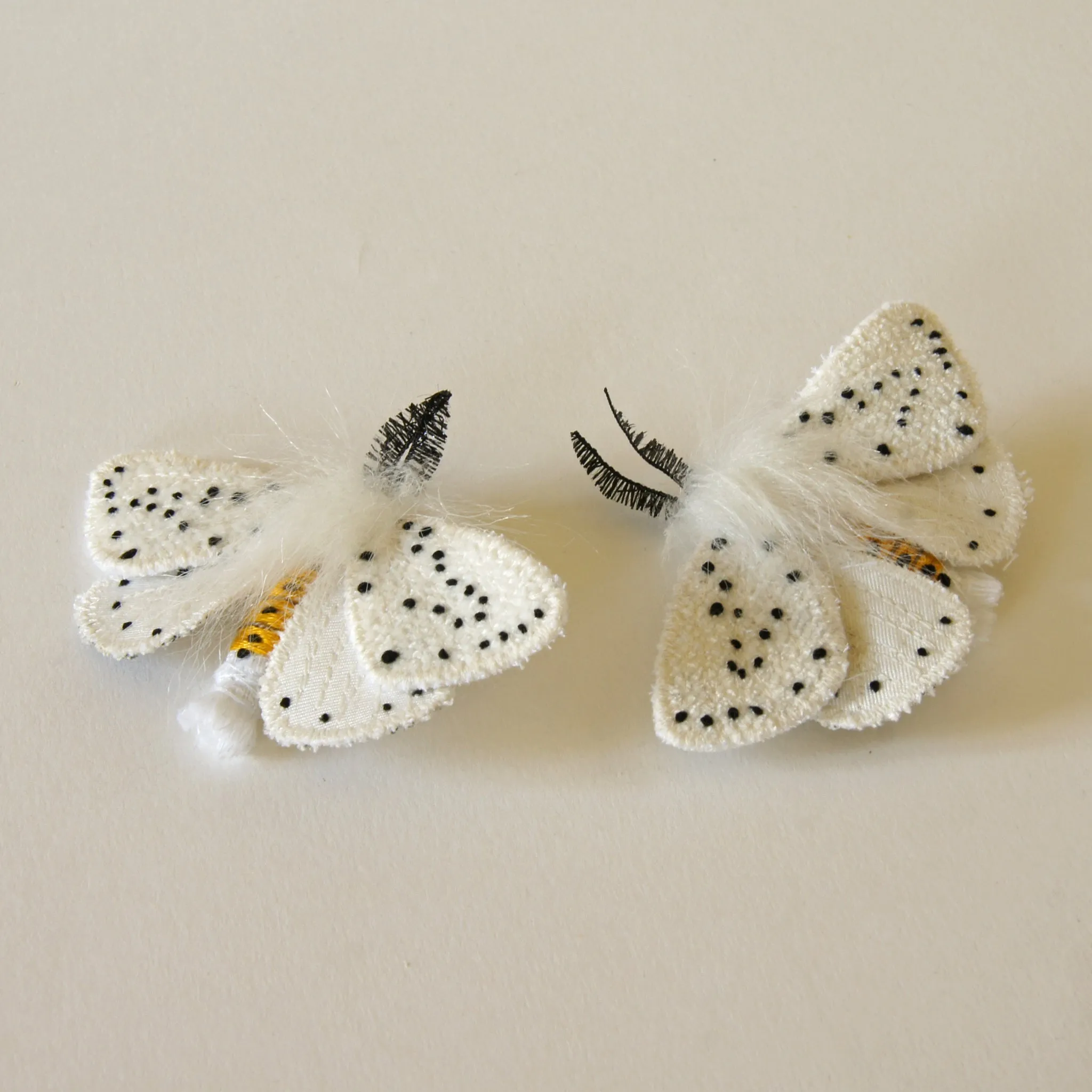 White Ermine Moth Brooch Spilosoma lubricipeda