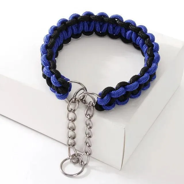 Woven P-Chain Adjustable Nylon Dog Collar