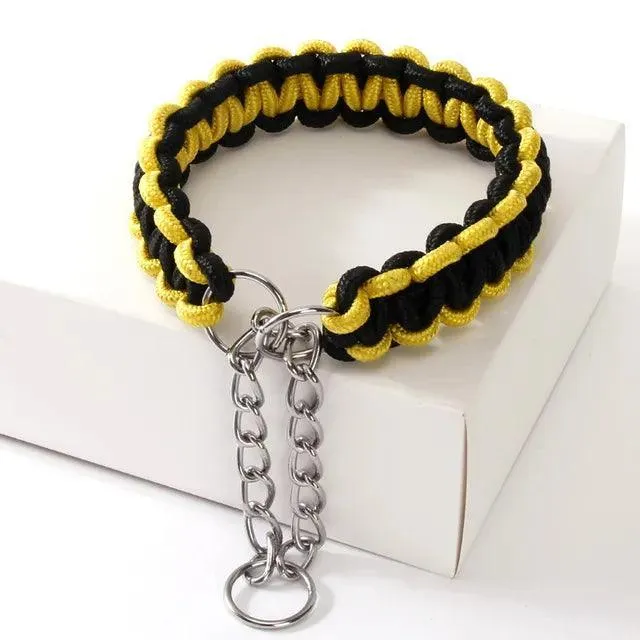 Woven P-Chain Adjustable Nylon Dog Collar