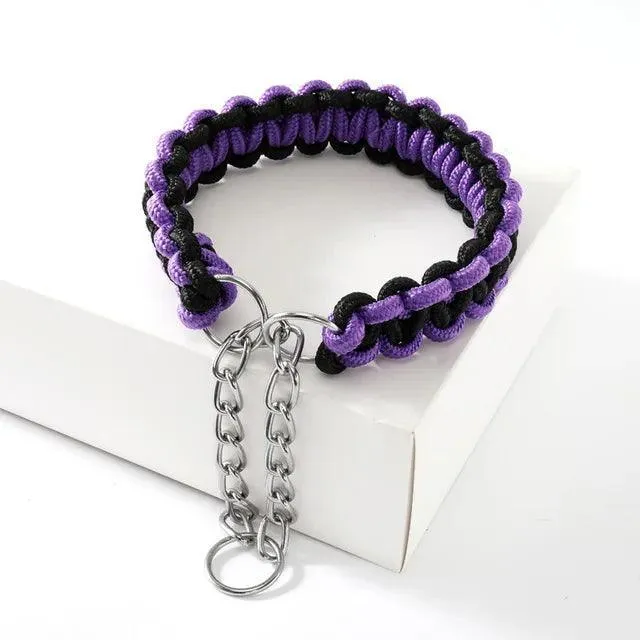 Woven P-Chain Adjustable Nylon Dog Collar