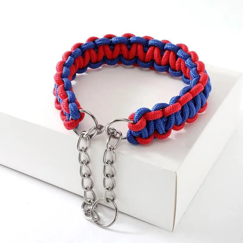 Woven P-Chain Adjustable Nylon Dog Collar