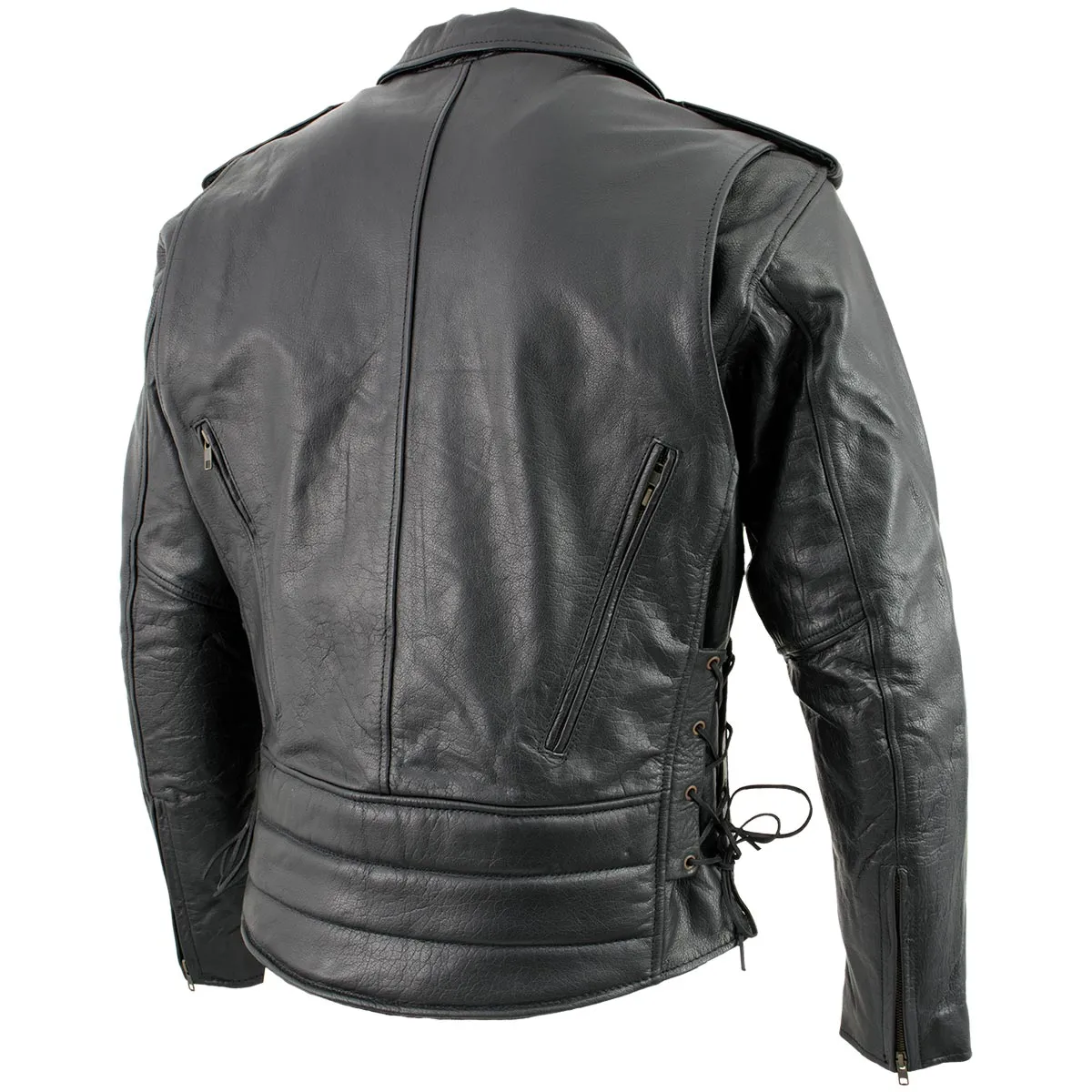 Xelement B7210 Men's 'Cool Rider' Black Vented Leather Motorcycle Jacket