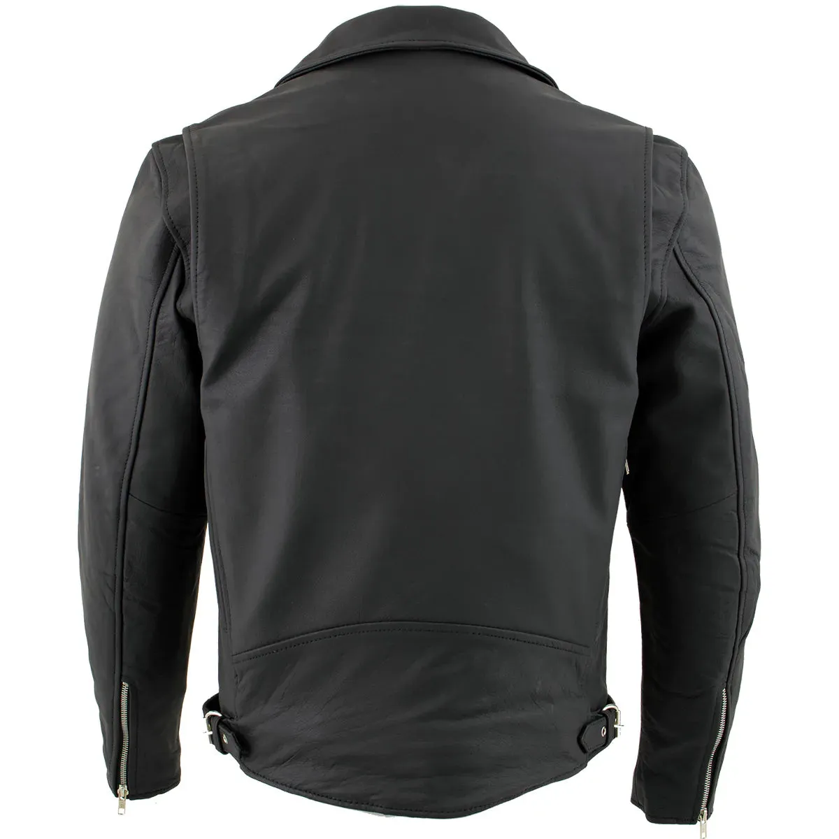 Xelement BXU10580 Men's 'Reaper' Matte Black Leather Moto Jacket