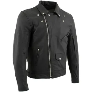 Xelement BXU10580 Men's 'Reaper' Matte Black Leather Moto Jacket